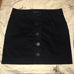 Black cotton mini skirt